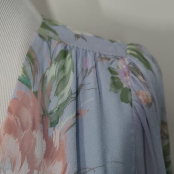 Yumi Kim Heart's Delight Blue Juliette Maxi Wrap Dress Long Sleeve Size Small - Picture 3 of 5